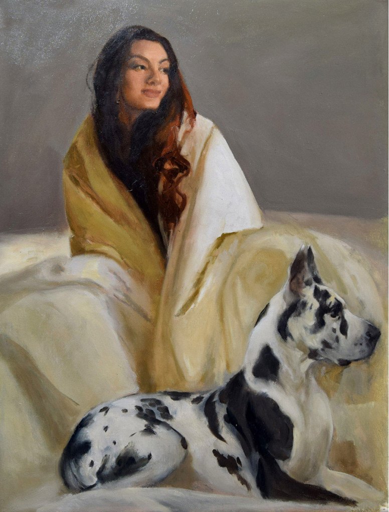 chica con dogo